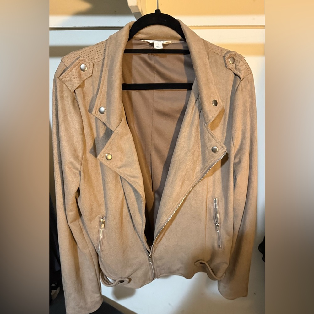 Moto jacket, faux suede, excellent condition, XL